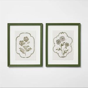 NWT 16"x20" (Set of 2) Floral Print Framed Arts - Studio McGee